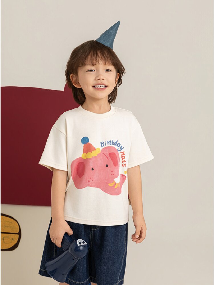 Cute Animal Graphic Cotton T-shirt アニマル プリント コットン Tシャツ【mh0012741】