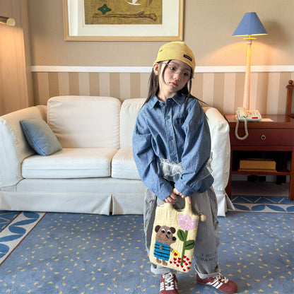 Embroidered Shirt Spring Top 刺繍 シャツ トップス【mh0012079】