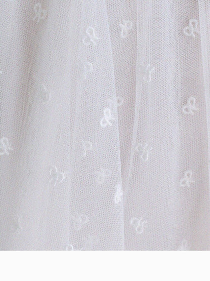 Embroidered Gauze Princess Dress フリル ノースリーブワンピース【mh0013173】