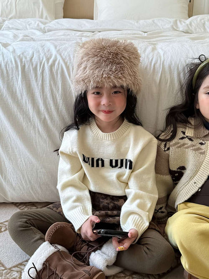 長袖セーター アルファベット刺繍 ラウンドネック プルオーバー【mh0011462】