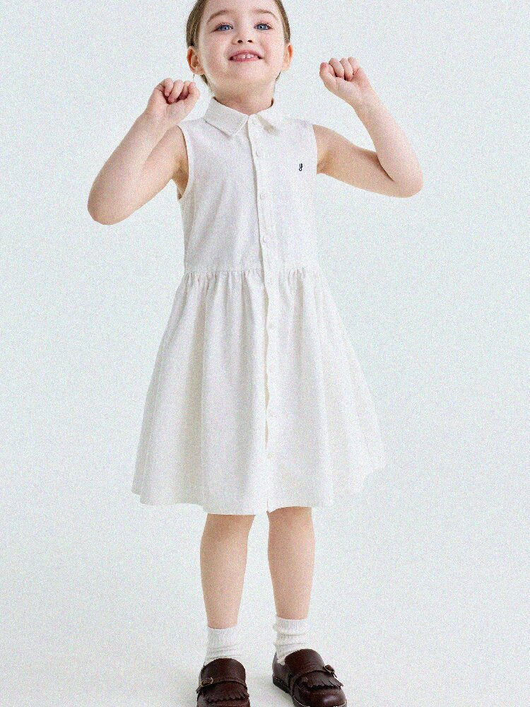 Button-Down Shirt Dress ポロカラー ノースリーブワンピース【mh0013180】