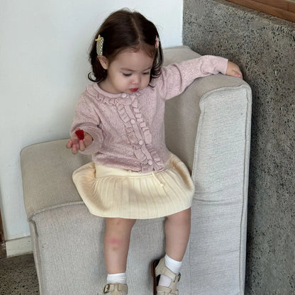 -クロシェ編みフリルニットカーディガン【mh0011165】 - mamahalo shop - カーディガン・パーカー -  べビー服 - 子供服 - 男の子 - 女の子