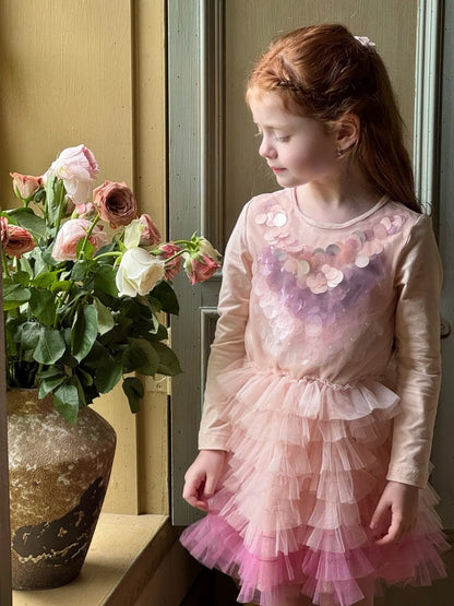 -スパンコールチュール長袖ドレスワンピース【mh0011216】 - mamahalo shop - 長袖ワンピース -  べビー服 - 子供服 - 男の子 - 女の子