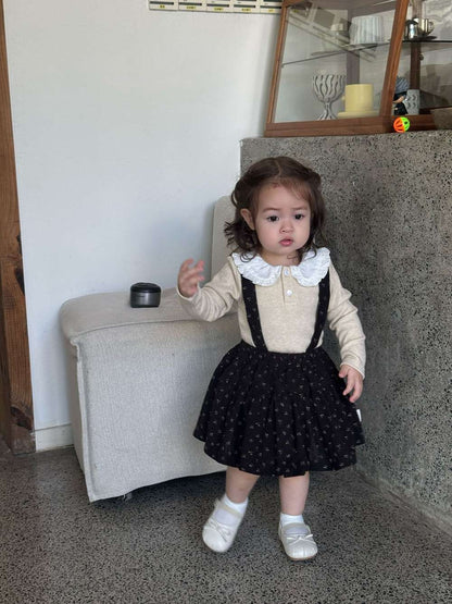 長袖Tシャツ フリル襟 フライス 裏起毛 リブTシャツ【mh0011508】