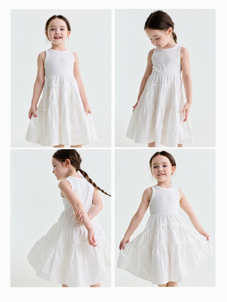 Spliced Tiered Tank Dress ノースリーブ ティアードワンピース【mh0013175】