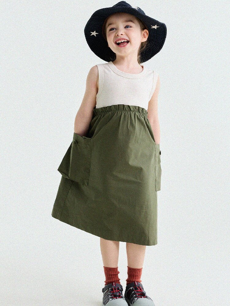 Cargo Pocket Cotton Dress ワークテイスト ノースリーブワンピース【mh0013195】