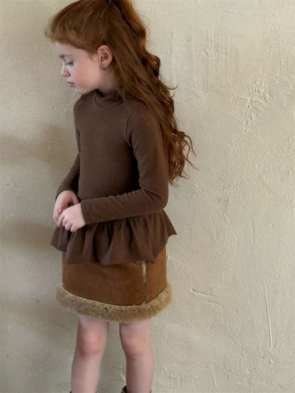 ムートン風ジャケット/ボアミニスカート トグルボタン【mh0011449】