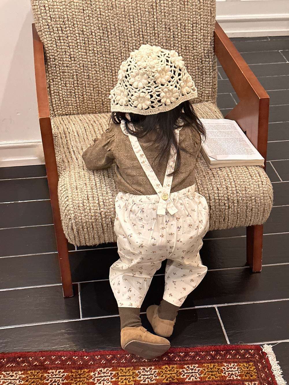 小花柄サロペットパンツ レースニット フリルセーター【mh0011522】