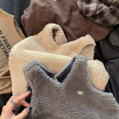 -シープボアジャンパースカート ノースリーブ ふわふわ素材 ワンピース【mh0011420】 - mamahalo shop - ノースリーブワンピース -  べビー服 - 子供服 - 男の子 - 女の子