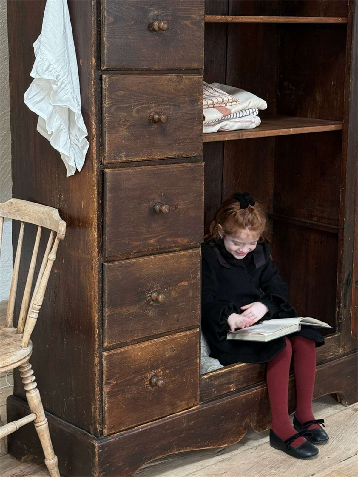 -ミドル丈コート ショルダーリボン フレアベルスリーブ プレッピーアウター【mh0011443】 - mamahalo shop - ロングコート -  べビー服 - 子供服 - 男の子 - 女の子