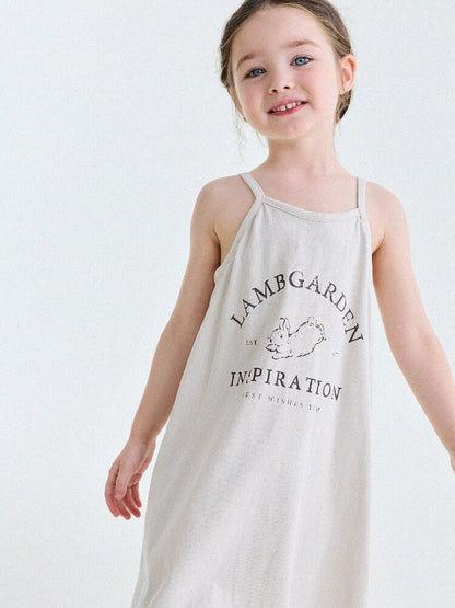 Vintage Printed Cotton Sundress ラッフル キャミソールワンピース【mh0013201】