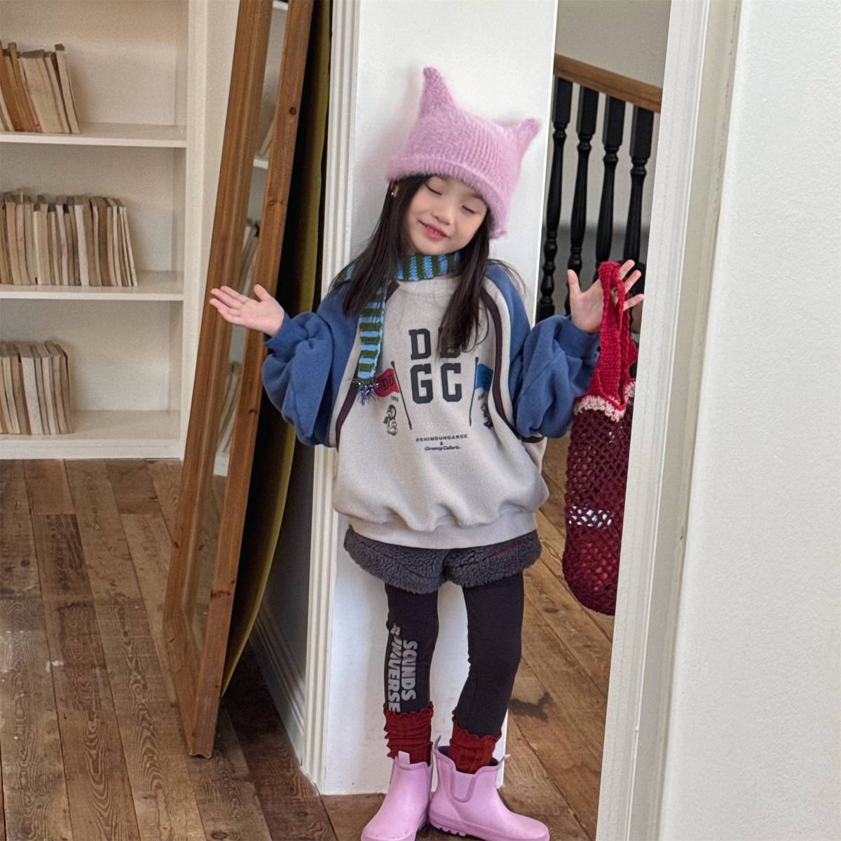 -長袖スウェットトレーナー フリース素材 ラグラン袖 プリントロゴ【mh0011412】 - mamahalo shop - トレーナー・フーディ -  べビー服 - 子供服 - 男の子 - 女の子