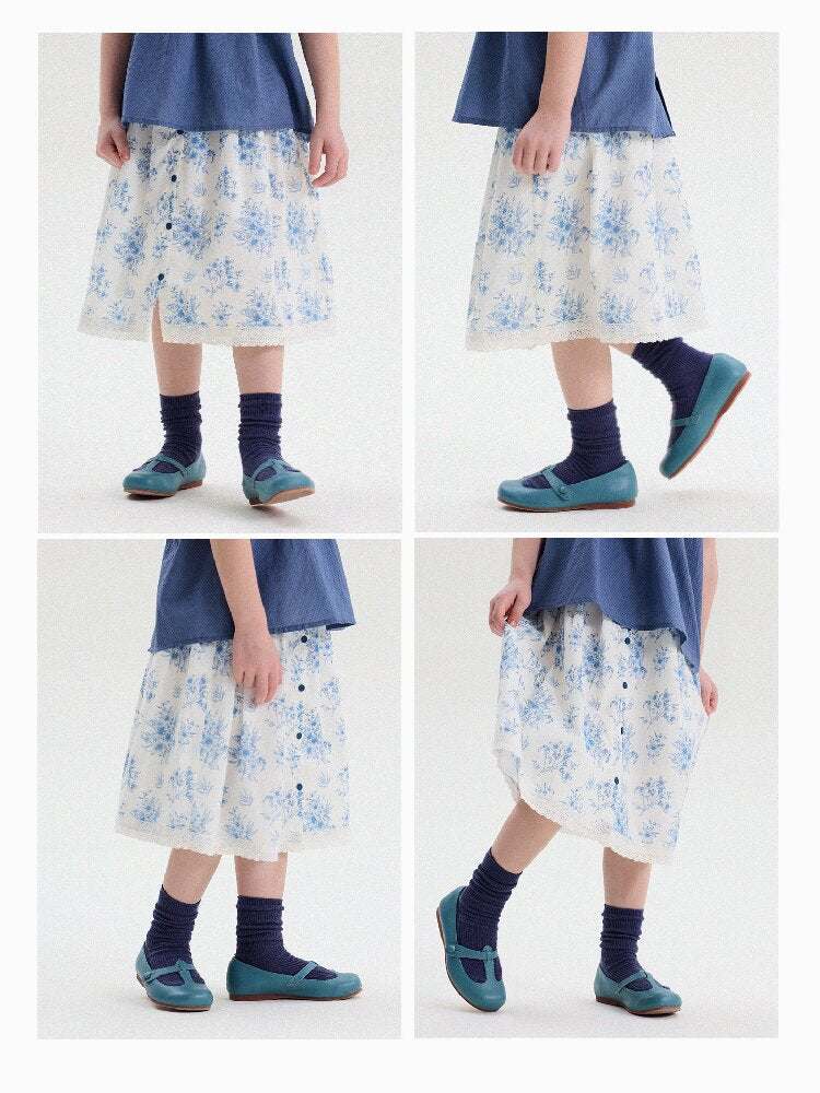 French Floral Lace Cotton Skirt レース ショートスカート【mh0013204】