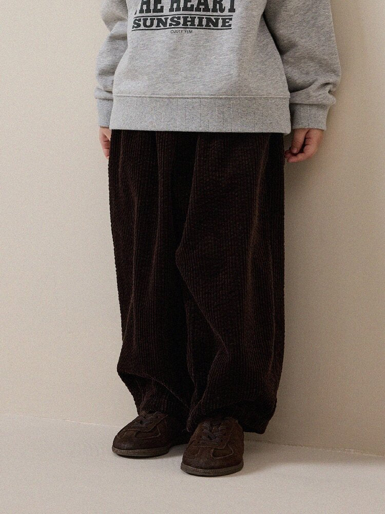 キッズ ジュニア コーデュロイ テーパード ロングパンツ【mh0014256】