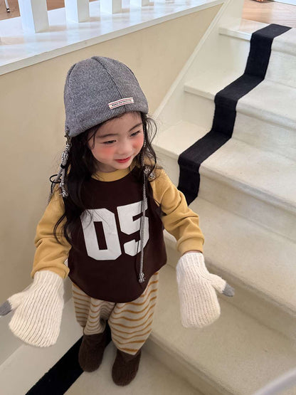 長袖スウェット | ナンバーロゴ | 裏起毛ラグランプルオーバー【mh0011473】