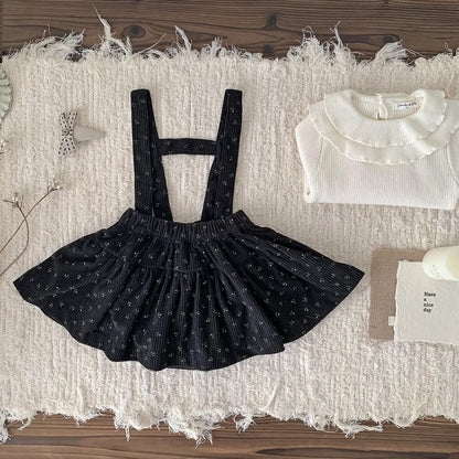 -フラワー刺繍ニットフリルカーディガン / サスペンダースカート【mh0011171】 - mamahalo shop - 長袖セットアップ -  べビー服 - 子供服 - 男の子 - 女の子