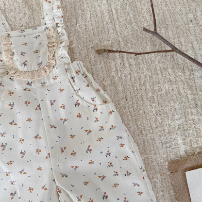 -フラワープリントフリルサロペットオーバーオール【mh0011168】 - mamahalo shop - サロペットパンツ・サスペンダーパンツ -  べビー服 - 子供服 - 男の子 - 女の子