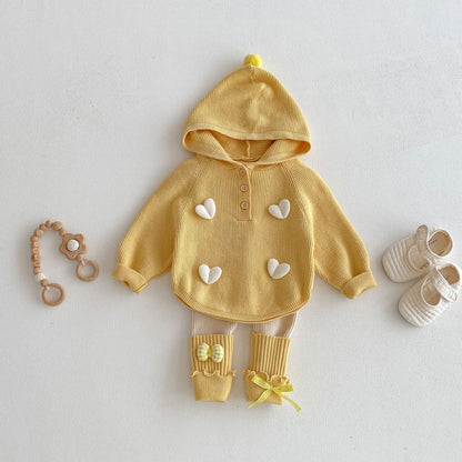 Hooded Heart Knitted Set ハート 立体編み ニット セットアップ【mh0012099】