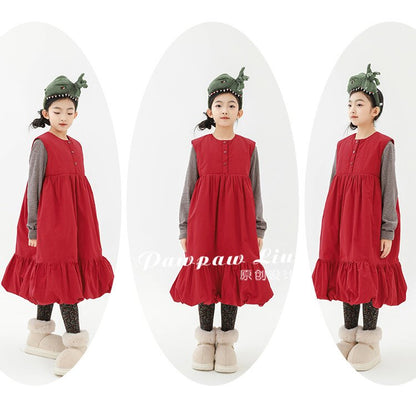 Pawpaw Liu | Red Sweet Padded Sundress 中綿 スイート サンドレス ワンピース【mh0020083】