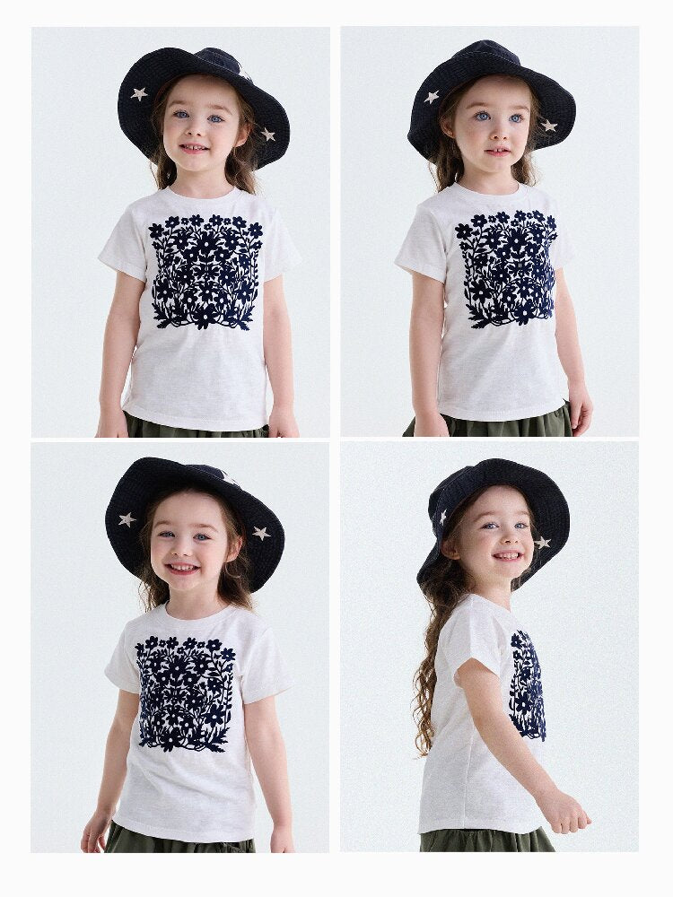 Flocked Print Cotton T-shirt フロッキー 半袖Tシャツ【mh0013184】