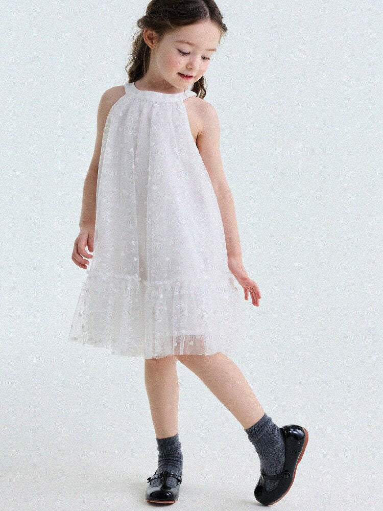 Embroidered Gauze Princess Dress フリル ノースリーブワンピース【mh0013173】
