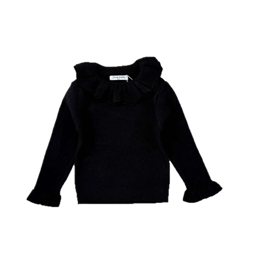 長袖フリルネックセーター ニット メロウフリル ラッフルカラー カットソー【mh0011518】