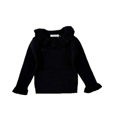 長袖フリルネックセーター ニット メロウフリル ラッフルカラー カットソー【mh0011518】