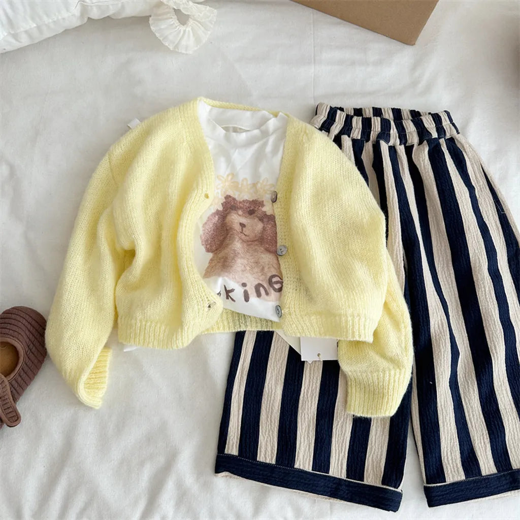 -ショート丈Vネックニットカーディガン【mh0011255】 - mamahalo shop - カーディガン・パーカー -  べビー服 - 子供服 - 男の子 - 女の子