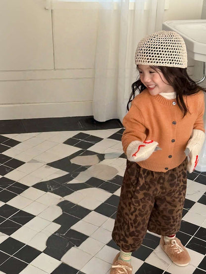 長袖ニットカーディガン 無地 コットンブレンド ベーシックセーター【mh0011461】