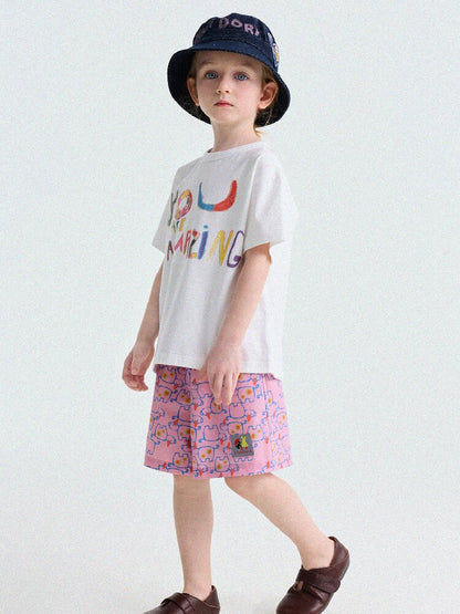 Abstract Line Quick-Dry Shorts ワッペン ハーフパンツ【mh0013197】
