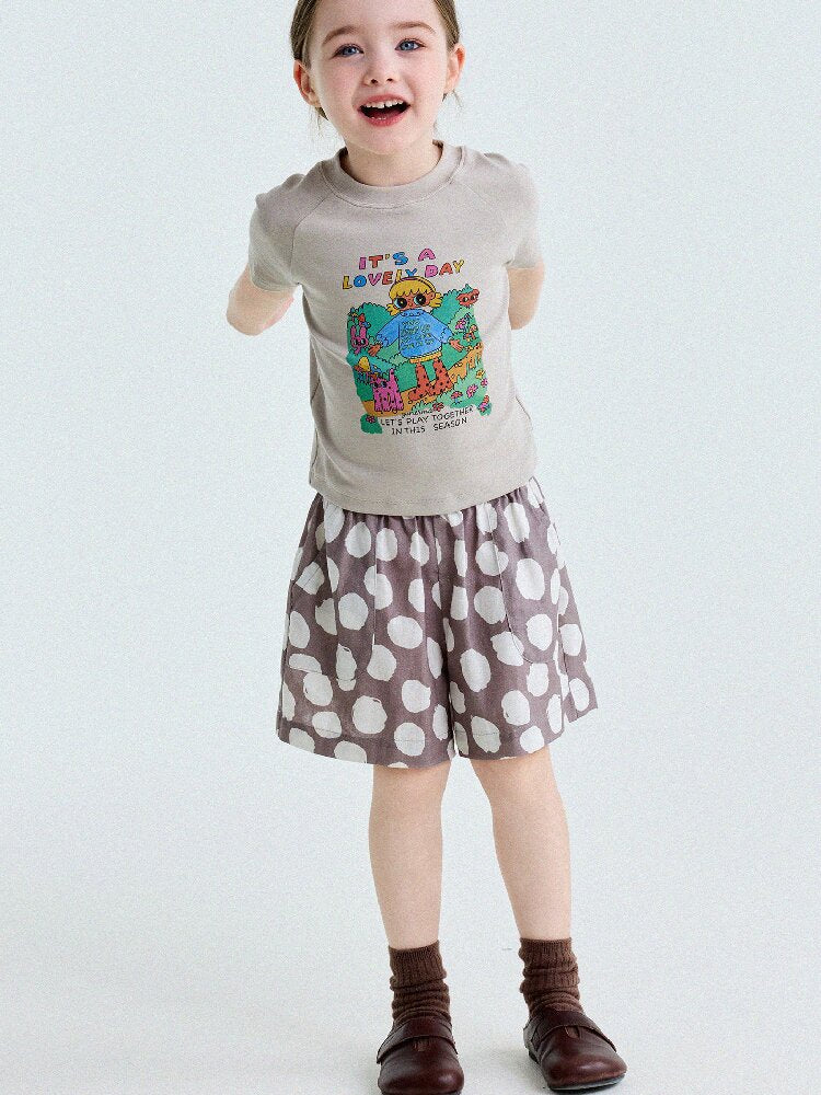 Polka Dot Cotton Linen Breathable Shorts ドット柄 ショートパンツ【mh0013206】