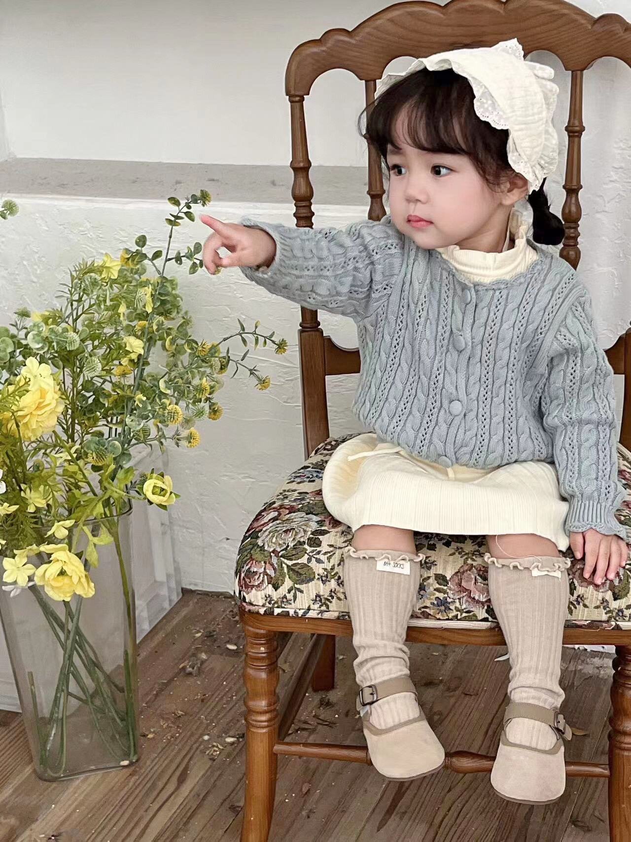 Crochet Style Knit Cardigan クロシェ風 透かし編み ニット カーディガン【mh0012160】