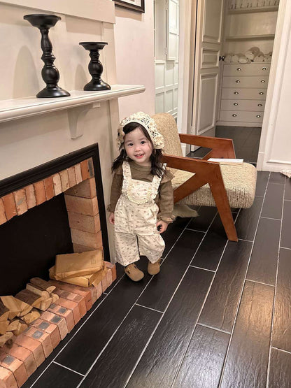 小花柄サロペットパンツ レースニット フリルセーター【mh0011522】