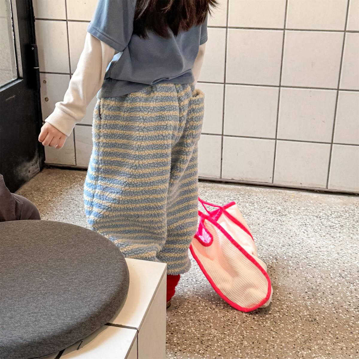 -ロングパンツ シープボア ボーダー柄 もこもこボア 長ズボン【mh0011400】 - mamahalo shop - ロングパンツ・スウェットパンツ -  べビー服 - 子供服 - 男の子 - 女の子