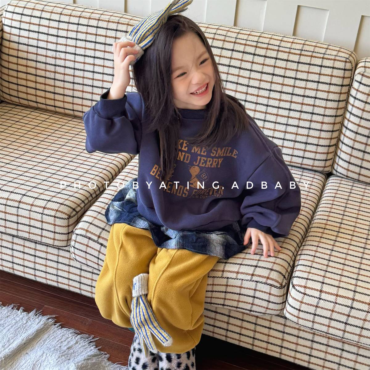 -長袖スウェットトレーナー 裏起毛 プリントロゴ入り カジュアルトップス【mh0011399】 - mamahalo shop - トレーナー・フーディ -  べビー服 - 子供服 - 男の子 - 女の子