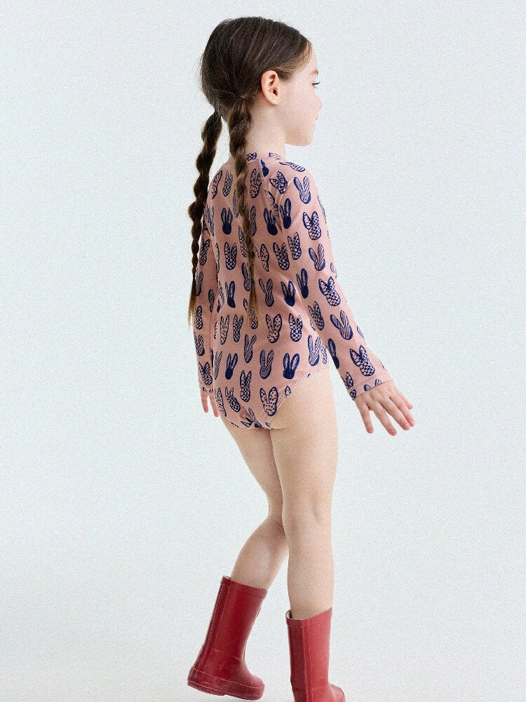 UPF50+ Sunscreen Long-Sleeved One-Piece Swimsuit ラッシュガード 長袖水着【mh0013191】