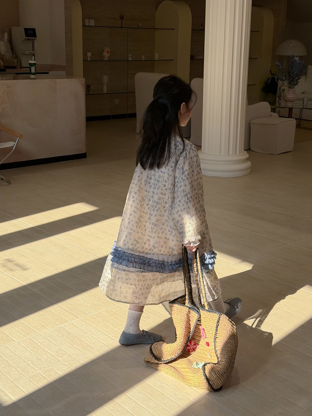 Spliced Lace Puff Sleeve Dress レース切替パフスリーブワンピース【mh0012104】