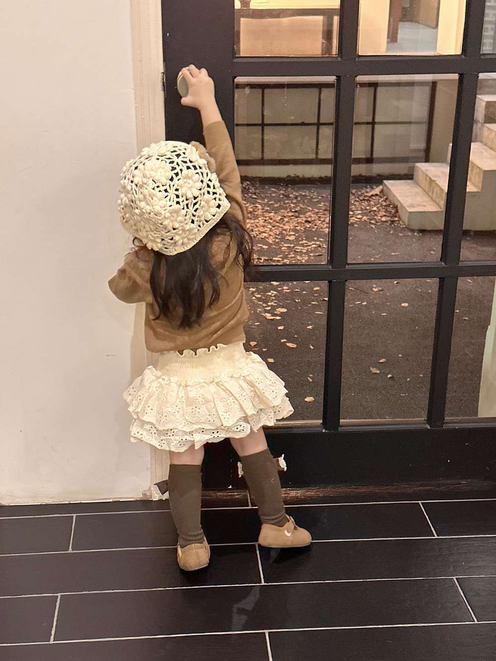 長袖ニットセーター フリルネック プルオーバー レースフリル スカートブルマ【mh0011520】