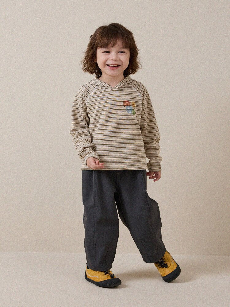 Zapatillas de lona infantiles con diseño de empalme estilo trekking sin cordones 【mh0014237】