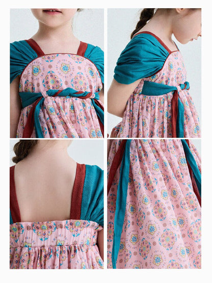 Ethnic Floral Print Dress オリエンタル調 プリントワンピース【mh0013172】