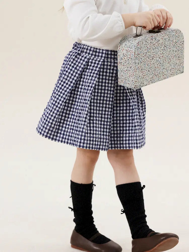 -フレンチスタイルチェックジャケット/ボックスプリーツスカート スーツ【mh0011299】 - mamahalo shop - 長袖セットアップ -  べビー服 - 子供服 - 男の子 - 女の子