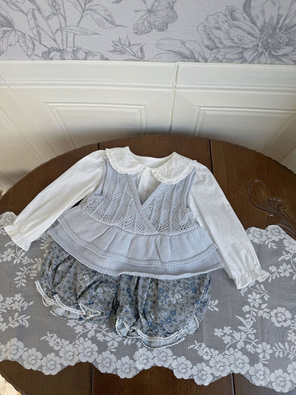 Ruffled Knitted Cotton Vest フリルニットベスト【mh0012107】