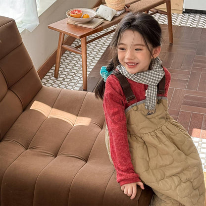 -キルティング サロペットスカート ジャンパースカート 中綿入り【mh0011419】 - mamahalo shop - ノースリーブワンピース -  べビー服 - 子供服 - 男の子 - 女の子