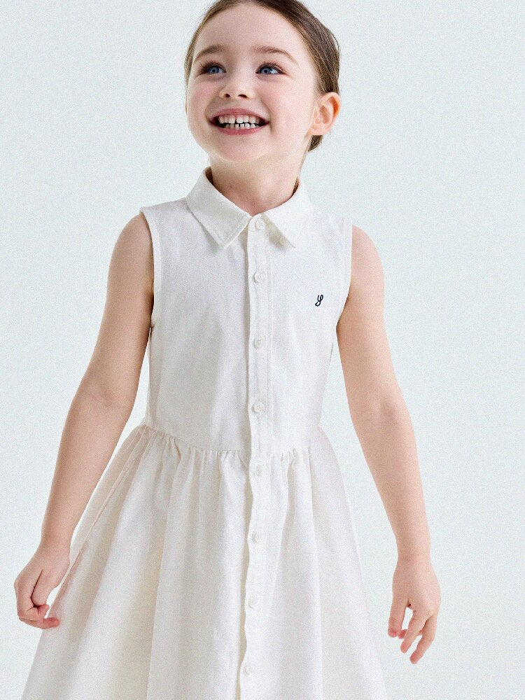 Button-Down Shirt Dress ポロカラー ノースリーブワンピース【mh0013180】