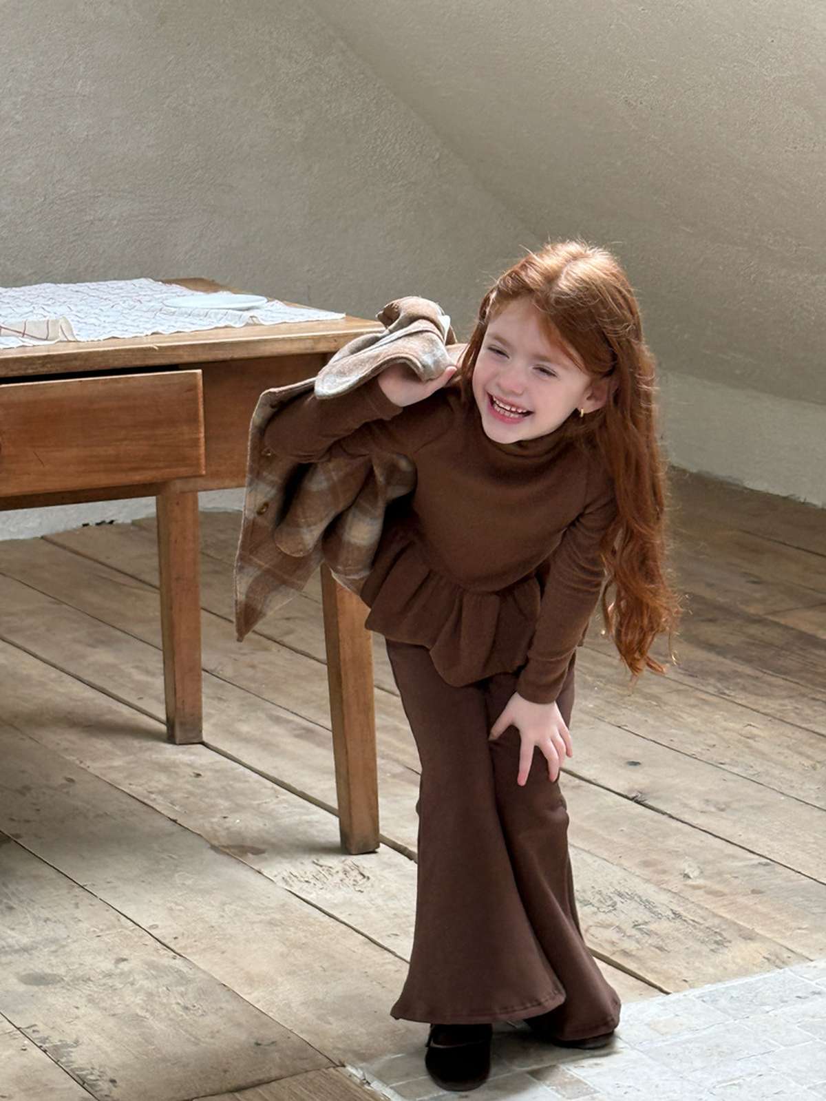 裏起毛フレアパンツ ベルボトム 暖かポケット付き ロングパンツ【mh0011444】