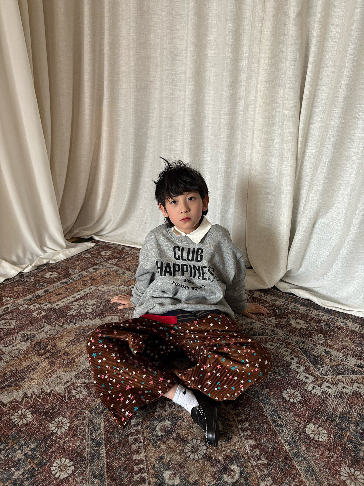 yummy&rocky | Star Print Cotton Corduroy Pants 星柄コーデュロイストレートパンツ【mh0020101】