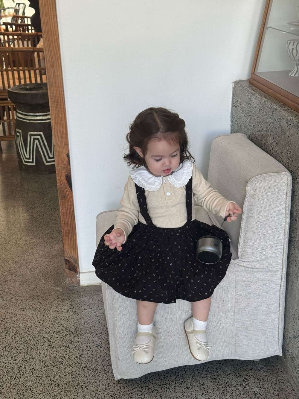 長袖Tシャツ フリル襟 フライス 裏起毛 リブTシャツ【mh0011508】