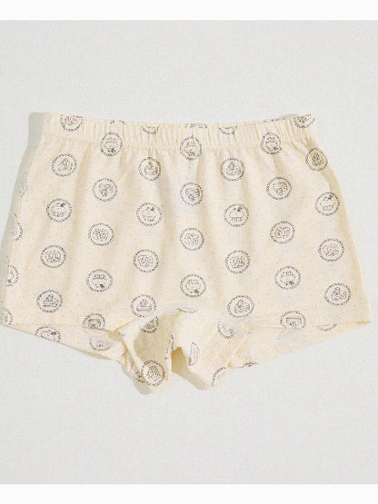 Girls' Cartoon Breathable Boxer Shorts ボタニカルプリント ボクサーパンツ【mh0013205】