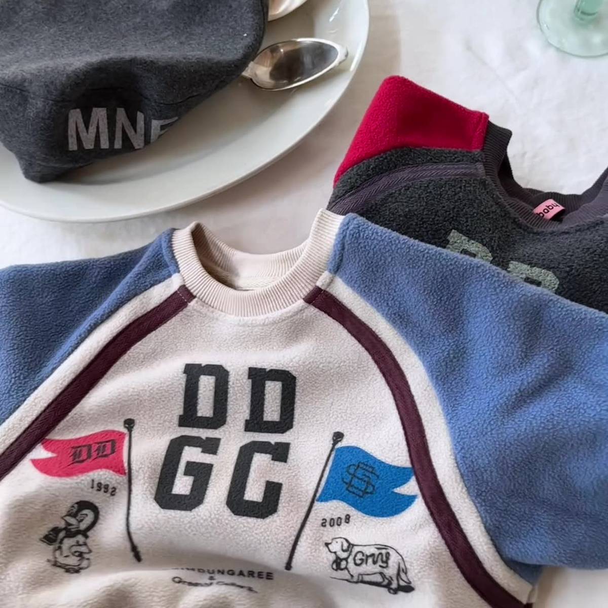 -長袖スウェットトレーナー フリース素材 ラグラン袖 プリントロゴ【mh0011412】 - mamahalo shop - トレーナー・フーディ -  べビー服 - 子供服 - 男の子 - 女の子