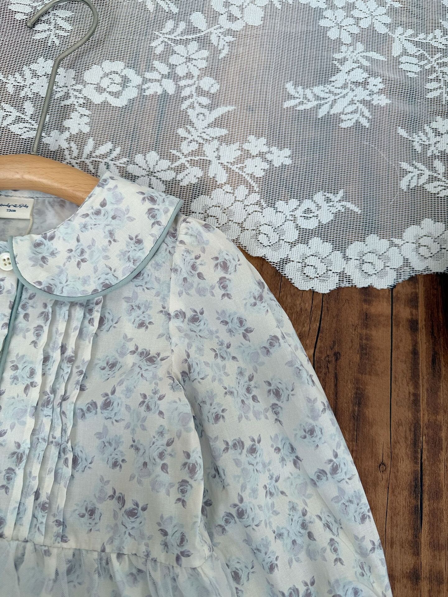 Lace Floral Doll Shirt レース付花柄ドールブラウス【mh0012115】